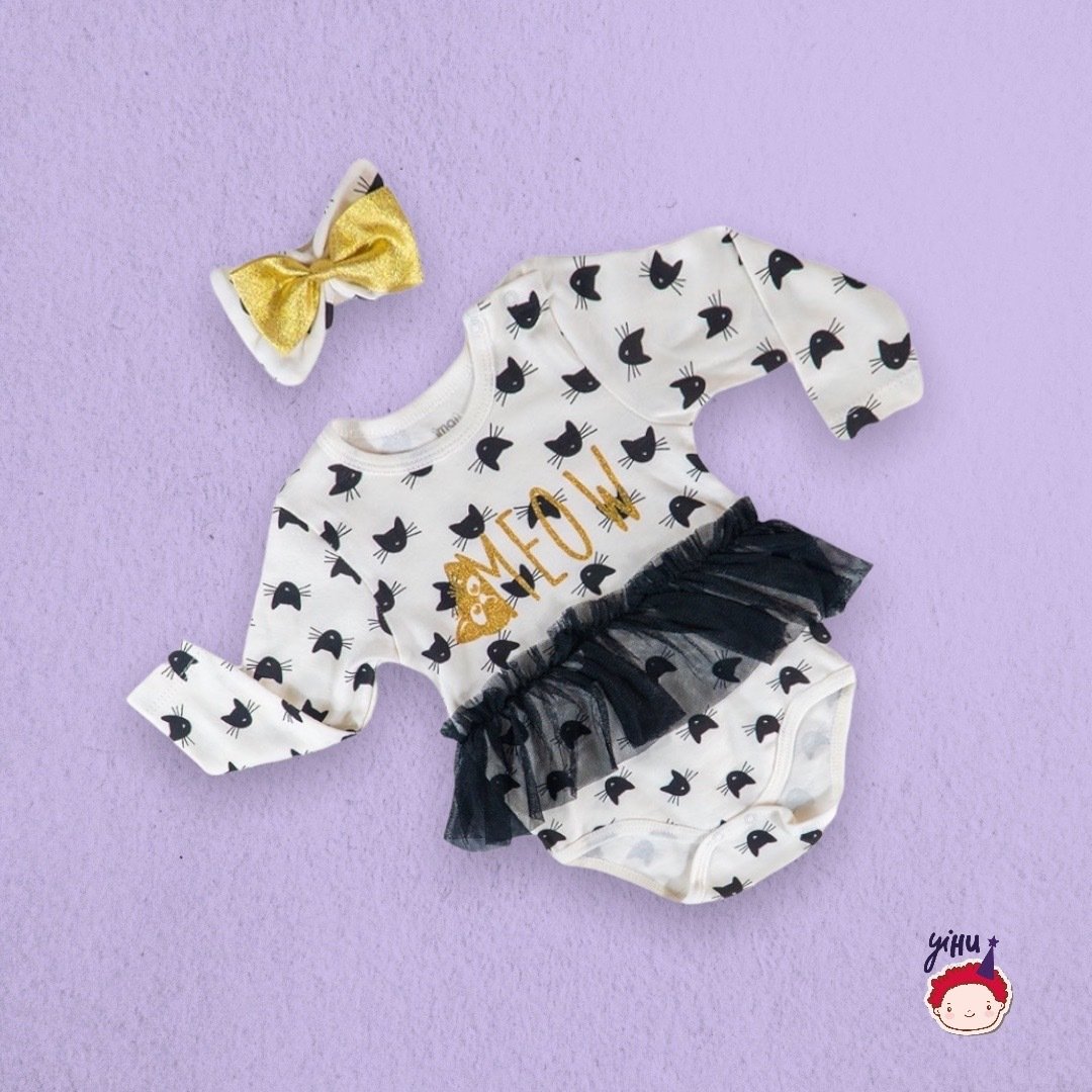 Kız Bebek Gold Siyah Tütülü Body