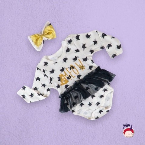 Kız Bebek Gold Siyah Tütülü Body